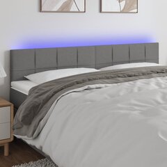 vidaXL LED-voodipeats, tumehall, 160x5x78/88 cm, kangas цена и информация | Кровати | kaup24.ee