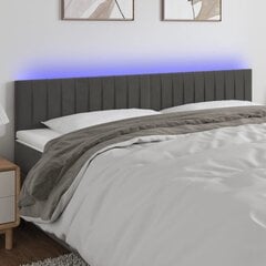vidaXL LED-voodipeats, tumehall, 160x5x78/88 cm, samet hind ja info | Voodid | kaup24.ee
