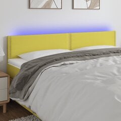 vidaXL LED-voodipeats, roheline, 160x5x78/88 cm, kangas цена и информация | Кровати | kaup24.ee