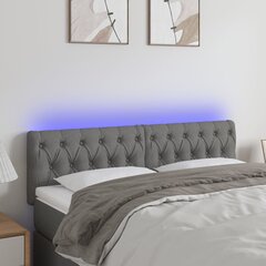 vidaXL LED-voodipeats, tumehall, 160x7x78/88 cm, kangas цена и информация | Кровати | kaup24.ee