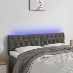 vidaXL LED-voodipeats, tumehall, 160x7x78/88 cm, samet цена и информация | Кровати | kaup24.ee