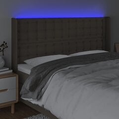 vidaXL LED-voodipeats, pruunikashall, 163x16x118/128 cm, kangas hind ja info | Voodid | kaup24.ee