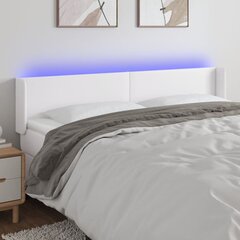 vidaXL LED-voodipeats, valge, 163x16x78/88 cm, kunstnahk цена и информация | Кровати | kaup24.ee