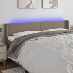 vidaXL LED-voodipeats, pruunikashall, 163x16x78/88 cm, kangas цена и информация | Кровати | kaup24.ee