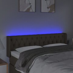 vidaXL LED-voodipeats, pruunikashall, 163x16x78/88 cm, kangas hind ja info | Voodid | kaup24.ee