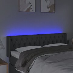 vidaXL LED-voodipeats, tumehall, 163x16x78/88 cm, kangas hind ja info | Voodid | kaup24.ee