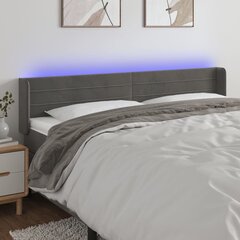 vidaXL LED-voodipeats, tumehall, 163x16x78/88 cm, samet цена и информация | Кровати | kaup24.ee