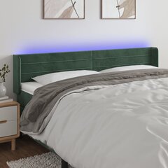 vidaXL LED-voodipeats, tumeroheline, 163x16x78/88 cm, samet цена и информация | Кровати | kaup24.ee