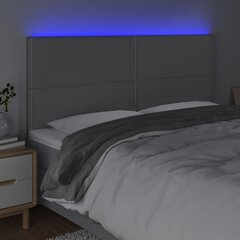 vidaXL LED-voodipeats, helehall, 180x5x118/128 cm, kangas hind ja info | Voodid | kaup24.ee