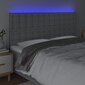 vidaXL LED-voodipeats, helehall, 180x5x118/128 cm, kangas hind ja info | Voodid | kaup24.ee