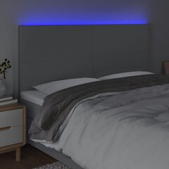 vidaXL LED-voodipeats, helehall, 180x5x118/128 cm, kangas цена и информация | Кровати | kaup24.ee