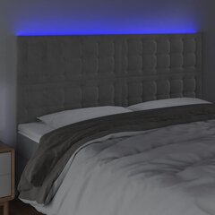 vidaXL LED-voodipeats, helehall, 180x5x118/128 cm, samet цена и информация | Кровати | kaup24.ee