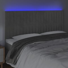 vidaXL LED-voodipeats, helehall, 180x5x118/128 cm, samet hind ja info | Voodid | kaup24.ee