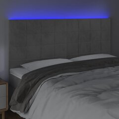 vidaXL LED-voodipeats, helehall, 180x5x118/128 cm, samet цена и информация | Кровати | kaup24.ee