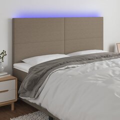 vidaXL LED-voodipeats, pruunikashall, 180x5x118/128 cm, kangas hind ja info | Voodid | kaup24.ee