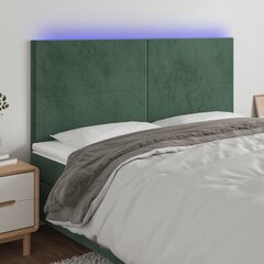 vidaXL LED-voodipeats, tumeroheline, 180x5x118/128 cm, samet цена и информация | Кровати | kaup24.ee