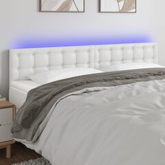 vidaXL LED-voodipeats, valge, 180x5x78/88 cm kunstnahk цена и информация | Кровати | kaup24.ee