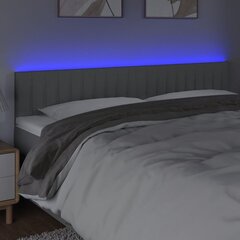 vidaXL LED-voodipeats, helehall, 180x5x78/88 cm, kangas hind ja info | Voodid | kaup24.ee