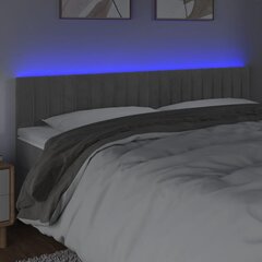 vidaXL LED-voodipeats, helehall, 180x5x78/88 cm, samet цена и информация | Кровати | kaup24.ee