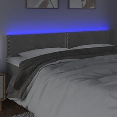 vidaXL LED-voodipeats, helehall, 180x5x78/88 cm, samet hind ja info | Voodid | kaup24.ee