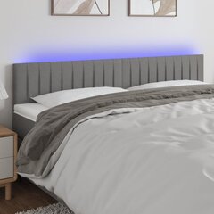 vidaXL LED-voodipeats, tumehall, 180x5x78/88 cm, kangas hind ja info | Voodid | kaup24.ee