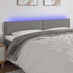 vidaXL LED-voodipeats, tumehall, 180x5x78/88 cm, kangas hind ja info | Voodid | kaup24.ee