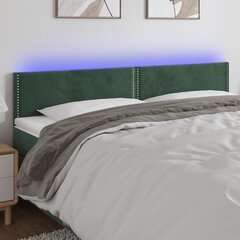 vidaXL LED-voodipeats, tumeroheline, 180x5x78/88 cm, samet цена и информация | Кровати | kaup24.ee