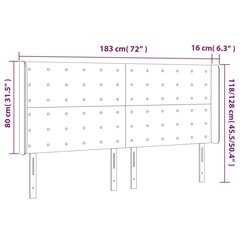 vidaXL LED-voodipeats, helehall, 183x16x118/128 cm, kangas hind ja info | Voodid | kaup24.ee