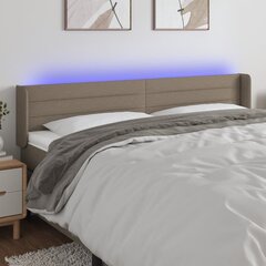 vidaXL LED-voodipeats, pruunikashall, 183x16x78/88 cm, kangas цена и информация | Кровати | kaup24.ee