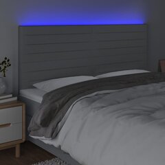 vidaXL LED-voodipeats, helehall, 200x5x118/128 cm, kangas hind ja info | Voodid | kaup24.ee