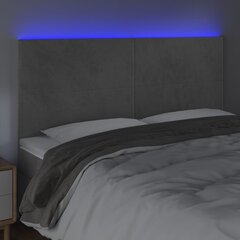 vidaXL LED-voodipeats, helehall, 200x5x118/128 cm, samet hind ja info | Voodid | kaup24.ee