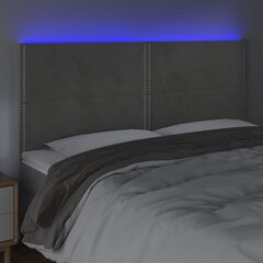 vidaXL LED-voodipeats, helehall, 200x5x118/128 cm, samet hind ja info | Voodid | kaup24.ee