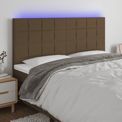 vidaXL LED-voodipeats, tumepruun, 200x5x118/128 cm, kangas hind ja info | Voodid | kaup24.ee