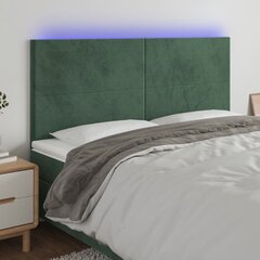 vidaXL LED-voodipeats, tumeroheline, 200x5x118/128 cm, samet цена и информация | Кровати | kaup24.ee