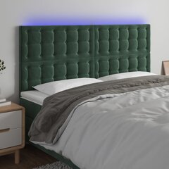 vidaXL LED-voodipeats, tumeroheline, 200x5x118/128 cm, samet цена и информация | Кровати | kaup24.ee