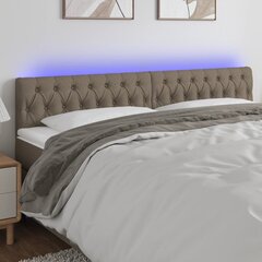 vidaXL LED-voodipeats, pruunikashall, 200x7x78/88 cm, kangas цена и информация | Кровати | kaup24.ee