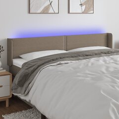 vidaXL LED-voodipeats, pruunikashall, 203x16x78/88 cm, kangas hind ja info | Voodid | kaup24.ee