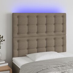 vidaXL LED-voodipeats, pruunikashall, 80x5x118/128 cm, kangas hind ja info | Voodid | kaup24.ee