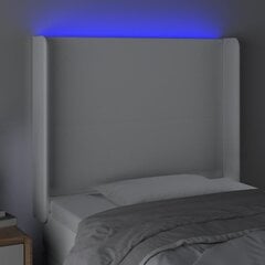vidaXL LED-voodipeats, valge, 83x16x118/128 cm, kunstnahk цена и информация | Кровати | kaup24.ee