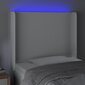 vidaXL LED-voodipeats, valge, 83x16x118/128 cm, kunstnahk цена и информация | Voodid | kaup24.ee