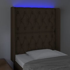 vidaXL LED-voodipeats, tumepruun, 83x16x118/128 cm, kangas цена и информация | Кровати | kaup24.ee