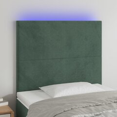 vidaXL LED-voodipeats, tumeroheline, 80x5x118/128 cm, samet hind ja info | Voodid | kaup24.ee