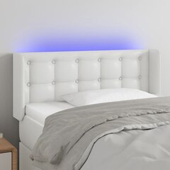vidaXL LED-voodipeats, valge, 83x16x78/88 cm, kunstnahk цена и информация | Кровати | kaup24.ee