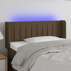 vidaXL LED-voodipeats, tumepruun, 83x16x78/88 cm, kangas цена и информация | Кровати | kaup24.ee