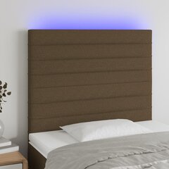 vidaXL LED-voodipeats, tumepruun, 90x5x118/128 cm, kangas hind ja info | Voodid | kaup24.ee