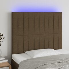 vidaXL LED-voodipeats, tumepruun, 90x5x118/128 cm, kangas hind ja info | Voodid | kaup24.ee