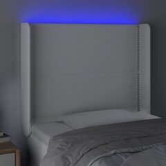 vidaXL LED-voodipeats, valge, 93x16x118/128 cm, kunstnahk цена и информация | Кровати | kaup24.ee