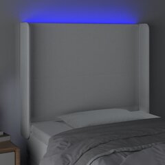 vidaXL LED-voodipeats, valge, 93x16x118/128 cm, kunstnahk цена и информация | Кровати | kaup24.ee