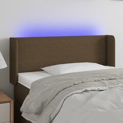 vidaXL LED-voodipeats, tumepruun, 93x16x78/88 cm, kangas hind ja info | Voodid | kaup24.ee