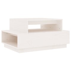 vidaXL kohvilaud, valge, 80 x 55 x 40,5 cm, männipuit hind ja info | Diivanilauad | kaup24.ee